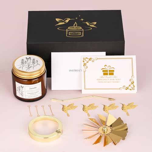 Hummingbird Gifts for Women, Rotatable Lavender Scented Candle Gifts for Mom Wife Anniversary Valentine's Day, Unique Birthday Gift for Sister Girlfriend with Gift Box - color: Lavender-Hummingbird