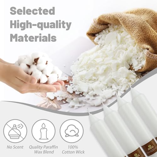 NJAO HOO White Short Taper Candle 7 Inch Candlesticks Unscented Dripless Tapered Candle Set for Home Decor Wedding Party Dinner Candles, 4 Pack - color: White, size: 7 In