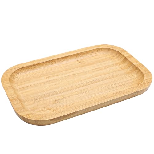 Jiozermi 7.87" Bamboo Serving Tray Tea Serving Tray Bamboo Vanity Tray Counter Tray Bathroom Tray Kitchen Sink Tray Bamboo Tray for Perfume Tea Food Candles - size: 7.87"*5.11"（L*W）
