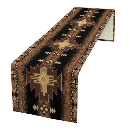 Aztec Table Runner Southwestern Native Vintage Geometric Pattern Table Runner Retro Country Table Dinner Decoration 13x60 Inch - color: Aztec-6, size: W13x60L
