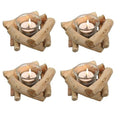 Sziqiqi Handmade Wooden Tea Light Candle Holder with Glass Cup Rustic Country Coastal Style for Farmhouse Home Decoration Home Altar Decoration Holoday Wedding Decoration Pack of 4 - size: 4pcs
