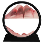 rysnwsu 3D Dynamic Sand Art Liquid Motion, Moving Sand Art Picture Round Glass 3D Deep Sea Sandscape in Motion Display Flowing Sand Painting Relaxing Desk Toys (Pink, 12'') - color: Pink, size: 12''