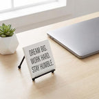 2Pcs Small Display Stand Mini Metal Plate Holder Square Wire Stands for Picture and Photo Easels Black Frame Plate Holders for Coaster Collectibles Book Mobile Phone and Decorative 2"