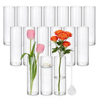16 Pack Glass Cylinder Vase, 7.67" H×2.36" W Clear Vases for Centerpieces, Flower Vases for Bouquet,Hurricane Vase Ideal for Wedding Table Centerpieces, Floating Candles & Bouquet Arrangements
