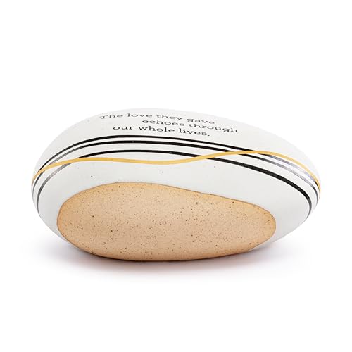DEMDACO Inspired Everyday Collection The Love They Gave Echoes Through Our Whole Lives Black and Gold 4.5 x 3 Stoneware Decorative Garden Stepping Stone Patio Walkway Sculpture Yard Art - style: Inspired Stone - Remembrance