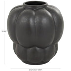Deco 79 Ceramic Decorative Vase Wide Bubble Inspired Centerpiece Vase with Distressed Speckled Texturing, Flower Vase for Home Decoration 10" x 10" x 11", Black - size: 10" x 10" x 11"
