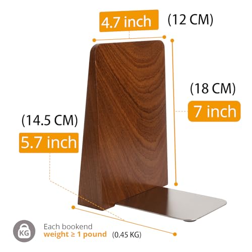 DRELIFAM Wood Handmade Book Ends to Hold Books Large Heavy Duty Bookends for Shelves Decorative Book End for Heavy Books - color: Large Sapele Wood