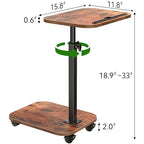 XNSDXV Sofa Tray Table for Couch, 360°Swivel TV Tray for Small Spaces, Adjustable Height Side Tables for Eating, C Shaped End Table for Livingroom, Bedroom, Sofa, Bed, Snack