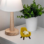 Refintural Miniature Cat Figurines with Small Sofa - Resin Mini Cat Figures, Kitten Miniature Desk Accessories - Perfect Cute Cat Gift for Cat Lovers(Yellow Sofa) - color: 03-yellow