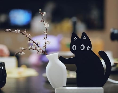 Cat Push Flower Vase for Home Decor Cute Vases for Table Room Decor Unique Lollipop Vases for Women Cat Lover Birthday Gifts (Big) - size: Big