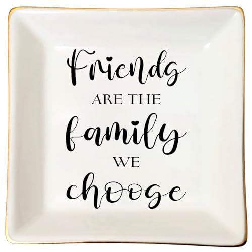 Friends Are The Family We Choose Jewelry Dish Tray - Ceramic Trinket Dish - Family Gifts - style: Friends Are The Family We Choose