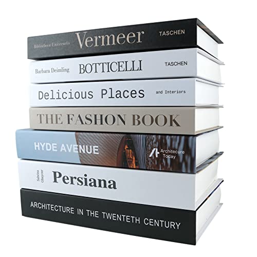 PTShadow 7 Pcs Decorative Books for Home décor,Black and whiteshelf Decor Accents Library décor for Home Sweet Stacked Books - color: 7 Pcs Black and White