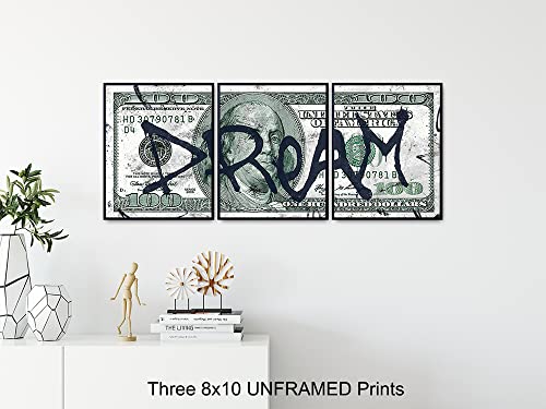 Motivational Wall Art - 8x10 Motivational Posters - Entrepreneur Wall Art - Office Decor - Home Office Decor - Graffiti - Entrepreneur Gifts - size: 3 - 8x10 Inch Prints