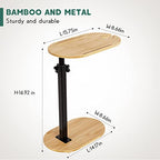 Yumkfoi Bamboo Bathtub Tray Table with Adjustable Height, Freestanding Bath Caddy Tray for Tub Against Wall, Bathtub Side Table for Luxury Bath Home Spa Homewarming - Patent Protected (Natural) - color: Natural