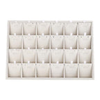 Mornajina 24 Grids Stackable Jewelry Tray Organizer with Removable Dividers, Velvet Jewelry Display Tray for Earrings Necklaces Bracelet Rings Display Showcase - Beige - color: Beige