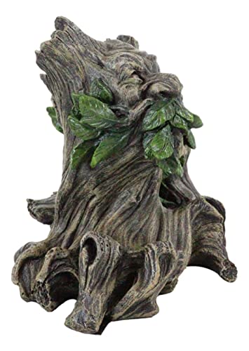 Ebros Gift Mythical Forest Tree Spirit Ent Celtic Greenman Decorative Bookends Figurine Pair Set 6" Tall Wicca Horned God Sculptural Bookend Library Bookshelf Accent