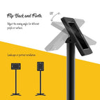 Tablet Floor Stand Compatible with 10.2" iPad 7 8 9, Rotate Lockable Metal Tablet Enclosure+Aluminum Pole+Metal Base - BSF302BT - color: Black, size: iPad 7/8/9 (10.2")