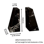 Modern Wedge Marble Bookends (Black Zebra) - color: Black Zebra