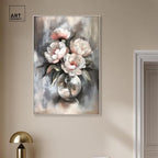 Art Remedy Glass Vase Flowers Canvas Luxury Floral Art, Silver Frame, 30" x 45" - color: Silver Frame, size: 46"L x 31"W
