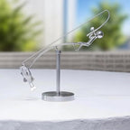 Kinetic Fishing Sculpture - Balancing Desk Toy for Office Decor, Stress Relief Gift for Men, Fisherman Art Deco for Home Desk, for Anglers