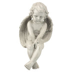 Design Toscano JE101261 Angel of Meditation Shelf Sitting Statue, 13 Inch, Polyresin, Antique Stone