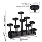 10arms Tea Candle Holder Tray, Metal Black Candlestick Holder, Candle Holders Set of 10, for Dining Room, Table Centerpiece Decor,Decorative Tray… - size: tea's 10arms