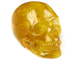 Skullis 2.0" Orange Fluorite Crystal Skull, Hand Carved Gemstone Fine Art Sculpture, Reiki Healing Stone Statue. z8