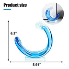 Yao Yuan Hand-Blown Glass Wave Decor Murano-Style Glass Statue and Figurine - color: Blue White