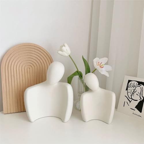 Ceramic Couple Statue Modern Shelf Decor Knick Knacks for Shelves, Valentine's Day Wedding Gifts, Home Decor for Living Room, Bedroom, Bookshelf & TV Stand (XL) - size: XL-10.2in