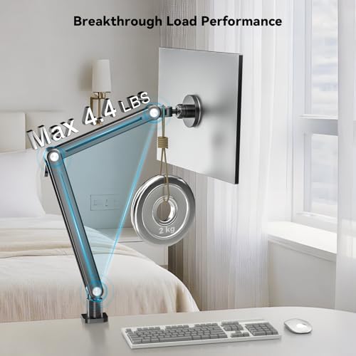 Jakeko Strong Magnetic Portable Monitor Desk Clamp - 75mm VESA Mount 4.7" 12.9" 15.6" 16" 17.3" 18.5 inch 360° Rotate Base Tablet Holder Arm JK07B1 - size: Up to 18.5''
