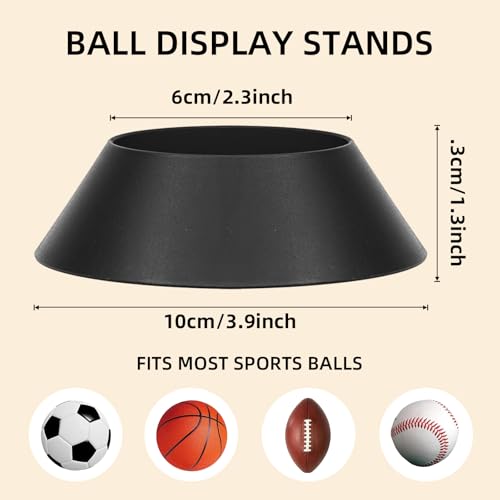 6 pcs Ball Display Stand – Durable Memorabilia Sports Ball Stand Holder for Basketball, pedestal, Soccer, Football, Volleyball Storage Rack