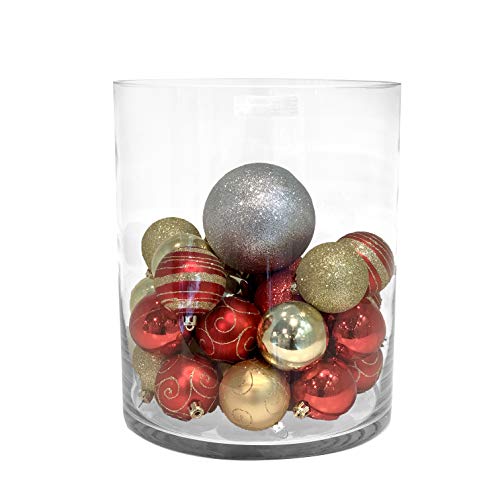 WGV Cylinder Vase, Width 10", Height 10", Clear Wide Large Diameter Flower Glassware, Floral Container, Planter Terrarium for Wedding Party Event, Home Accent Decor, 1 Piece - size: 10"x10"H