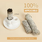 Palo Santo Sticks Holder, Multi-Purpose Handmade Ceramic Incense Burner for Palo Santo Incense Sticks, Sage Holder for Burning, Ash Catcher Tray for Meditation Yoga Room (Pure White) - color: Pure White