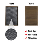 Wooden Valet Tray with Leather Base, EDC Catch All Tray Nightstand Entryway Table Vanity Organizer 11.8x7.9, Black - color: Black