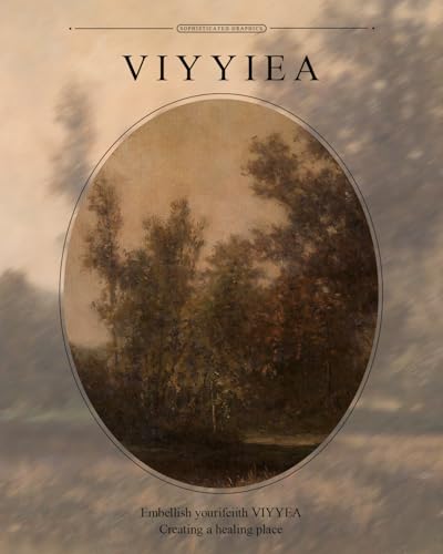 VIYYIEA Vintage Gold Framed Wall Art for Living Room, Lakeside Forest Artwork Prints Decor, Farmhouse Moody Landscape Wall Decor, Gallery Picture Painting, for Bedroom Bathroom Kitchen 14L x 11W - color: Lakeside Forest, size: 14"L x 11"W