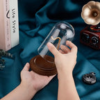 PH PandaHall Pocket Watch Glass Display Dome with Hook 5.7"x4" Watch Display Jar Decorative Watch Case with Base Plants Dome Showcase for Father's Day Pocket Watches Medals Collectibles Ornament - size: 5.7x4 Inch