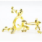 2pcs Gold-Plated Flowering Crystal Glass Ball Stand, Crystal Diamond Stand,Mini Air Plant Rack Holder Air Fern Display Stand - color: Gold_Large+Small