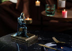 King's Guard Kneeling Knight Candlestick Holders Resin Posture TeaLight Holder Warrior Mobile Phone Stand Pen Holder Candle Holder for Restaurant, Altar, Home Table(Blue) - color: Blue