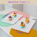5 Pieces Cupcake Stand Set, 2 PCS 3 Tier Cupcake Stands with 3 Pieces Appetizer Trays Dessert Table Display Set for Tea Party Serving Platter and Wedding