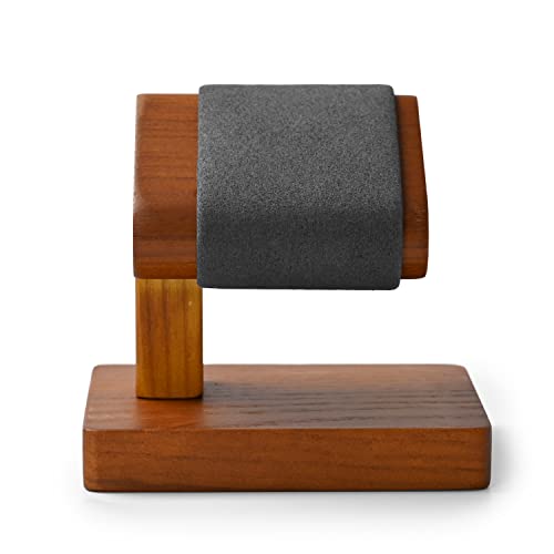 Solid Wood Single Watch Display Stand for Men Jewelry Watch Showcase Stand Display (Gray) - color: Gray