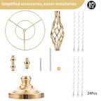 2 Pcs 19.3 inches Gold Centerpieces Table Tall Crystal Flowers Stand Wedding Road Lead Flower Holders Crystal Chandelier Metal for Reception Tables Supplies - color: Gold, size: Medium - 2 Pcs