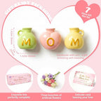 Gifts for Mom, Mini Ceramic Vase Refrigerator Magnets, 3D Cute Fridge Magnets with Artificial Flowers, Message Card and Gift Box, Kitchen& Home Decor, Unique Birthday Gifts for Mom & Women