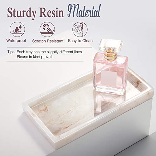Emibele Jewelry Organizer Resin Tray, Bathroom Kitchen Dresser Vanity Tray Jewelry Dish Ring Cosmetic Organizer for Candle Perfume Soap Shampoo Small Plant Home Decor, Mini Size - Ink Khaki - color: Ink Khaki, size: 7.7" x 3.9" x 0.8"