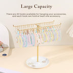 OAOLEER Bracelet Holder Organizer,2 Tier Jewelry Stands and Displays with 40 Movable Hooks Gold Bracelet Stand Jewelry Rack for Necklaces Bangles