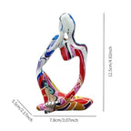 Baoblaze Abstract Thinker Resin Acrylic Figurine Sculpture Freestanding Decorative Collectible Ornament for Bedroom Office Shop Bookshelf Drawer Table Festival