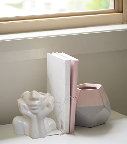 Face Vase Unique Ceramic Vase for Room,Office,Home Decor,White,A - style: White-A