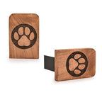 Kaizen Casa Bookends Iron & Acacia Wood Bookends for Shelves Book Ends Decorative to Hold Heavy Books (4" X 4" X 6"), (Set of 2)