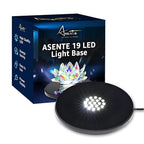 19 LED White Light Stand Base - Circular Illuminated Display Pedestal for 3D Crystal Glass Art - LED Light Base & Crystal Display Stand, AC/USB Plug Operated Lighted Acrylic, Crystal Base Black - style: White Lights