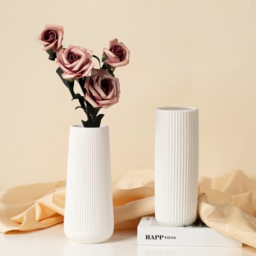 Ceramic Vase Perfect for Pampas Grass Home Décor Living Room Dining Table Farmhouse Office Bedroom Table Kitchen Shelf Elegant Ceramic Flower Vase Ideal for Modern and Rustic Spaces