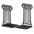 Peacoblue Metal Bookends for Shelves, Modern Decorative Heavy Duty Study Book Ends Stoppers for Office, Desk, Shelf, Room 5.3"x4.3"x7.9" Cast Iron Simple Tall Bookends 1 Pair (Roman Columns) - style: Roman Columns